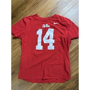 Nike Ole Miss Rebels #14 Metcalf Red Shirt Tee Men's Size: Large